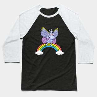 Butterfly with Rainbow and Clouds Baseball T-Shirt